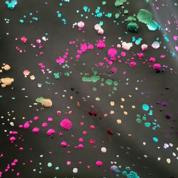 Studio Untold Womens Pullover Sweatshirt 24/26 Rainbow Metallic Paint Splatter - Picture 13 of 13